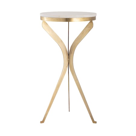 Accent Table, 12 In W, 12 In L, 23.25 In H, Metal Top